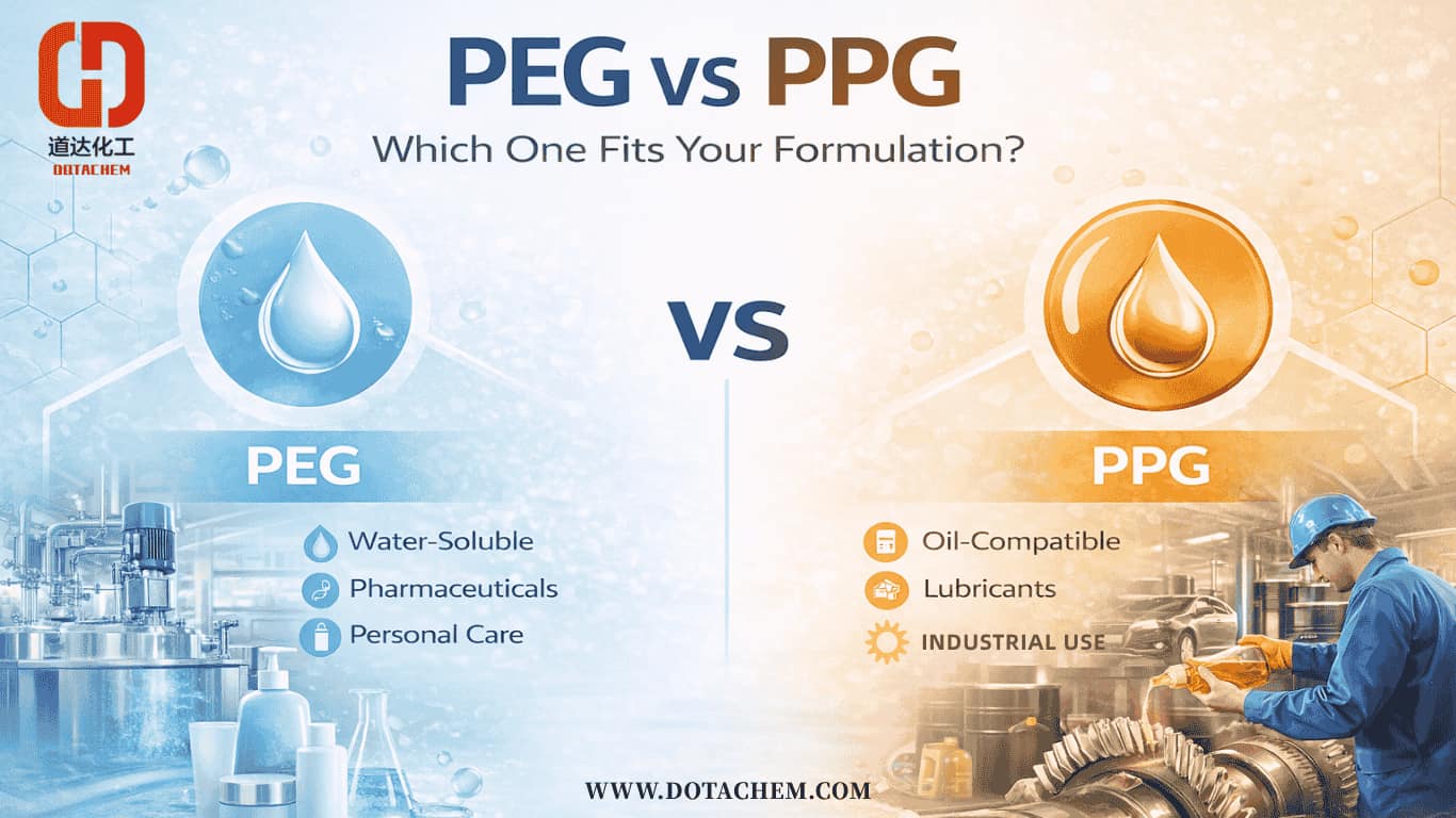 Polyetylenglykol (PEG) vs. Polypropylenglykol (PPG): Který je správný pro vaši formulaci?